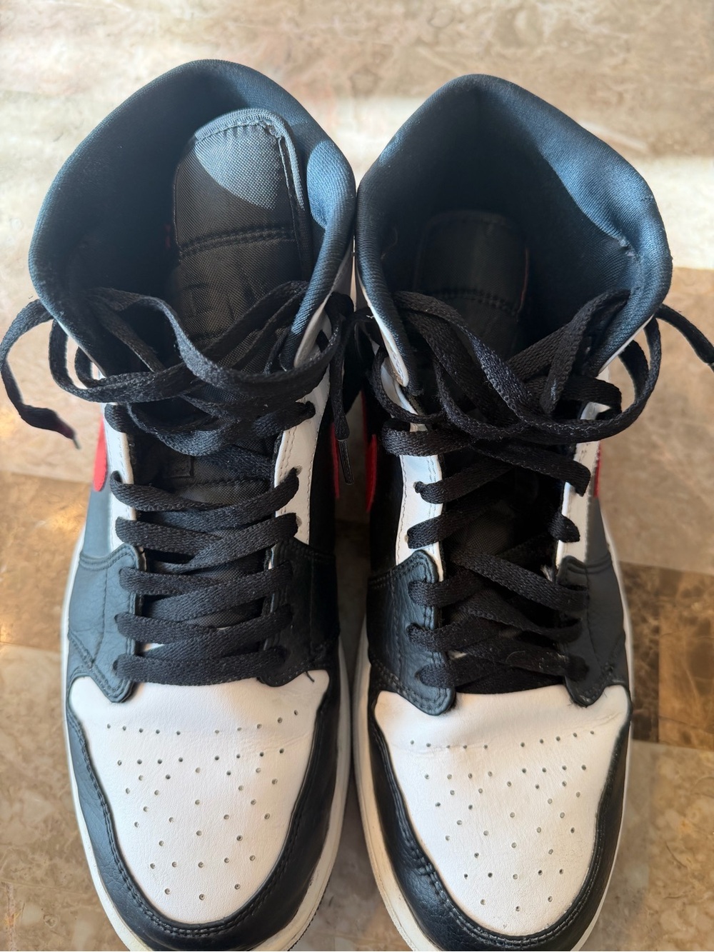 Nike High-Top Sneakers in Black, White & Red